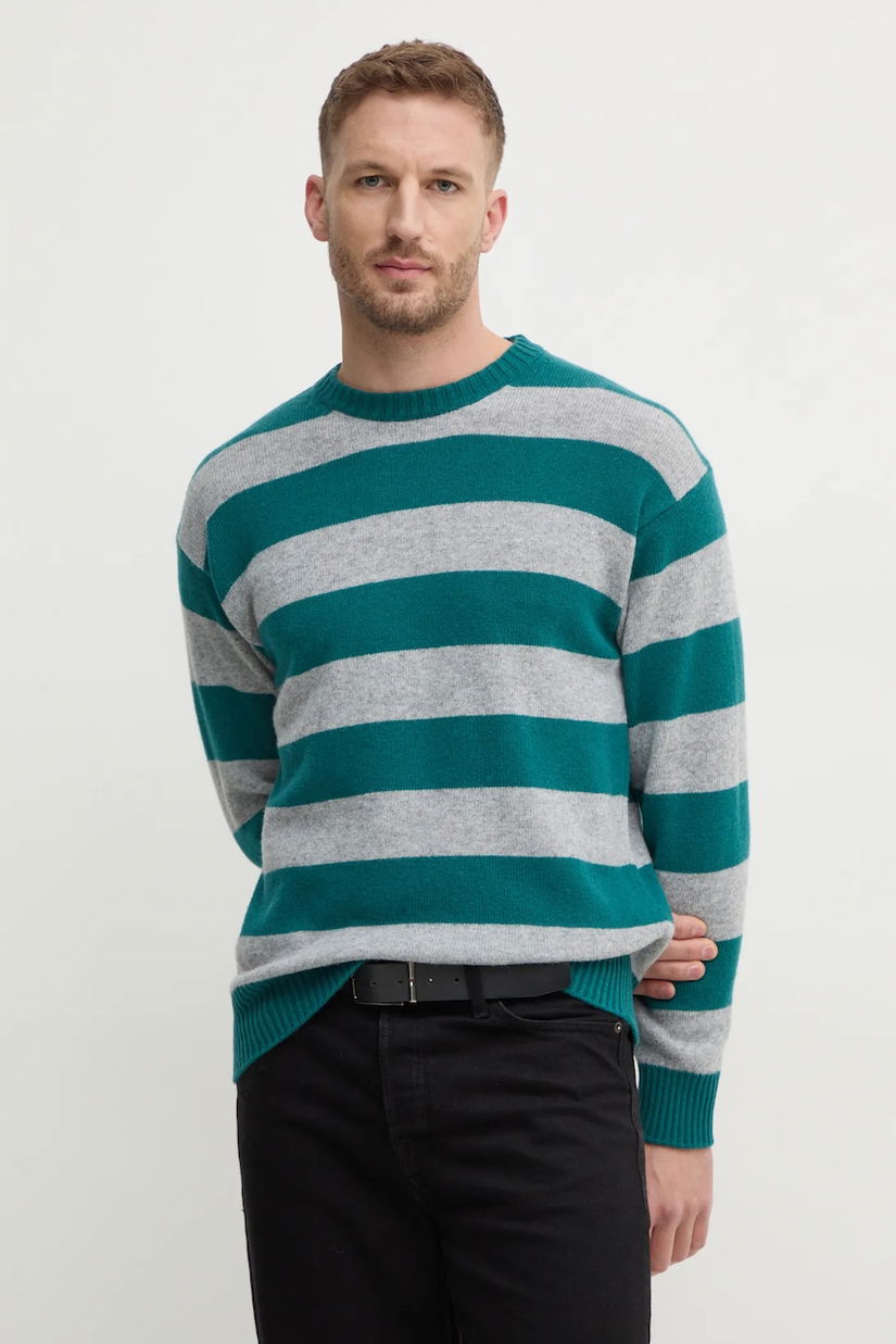 United Colors of Benetton pulover de lână bărbați, culoarea gri, light, 18AYK107Y