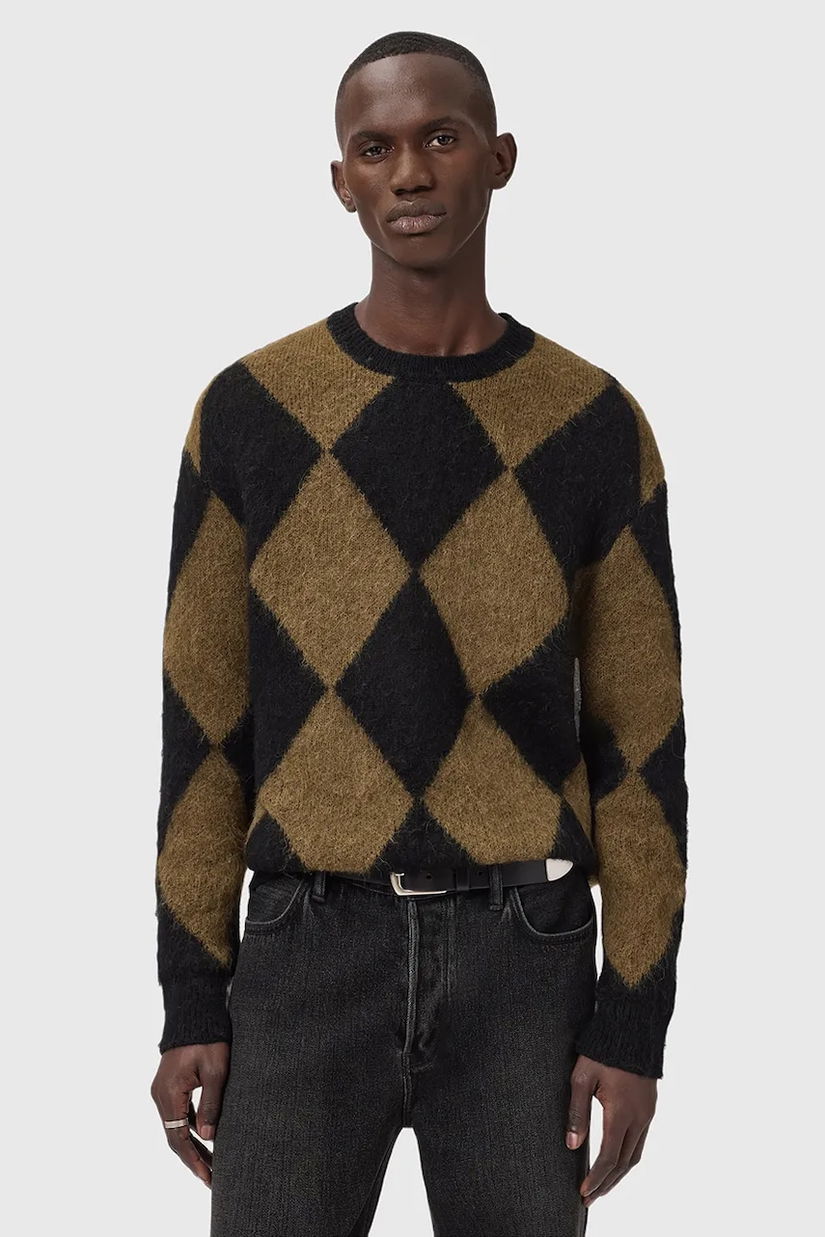 AllSaints pulover din amestec de lână BOWER culoarea negru, M066KD