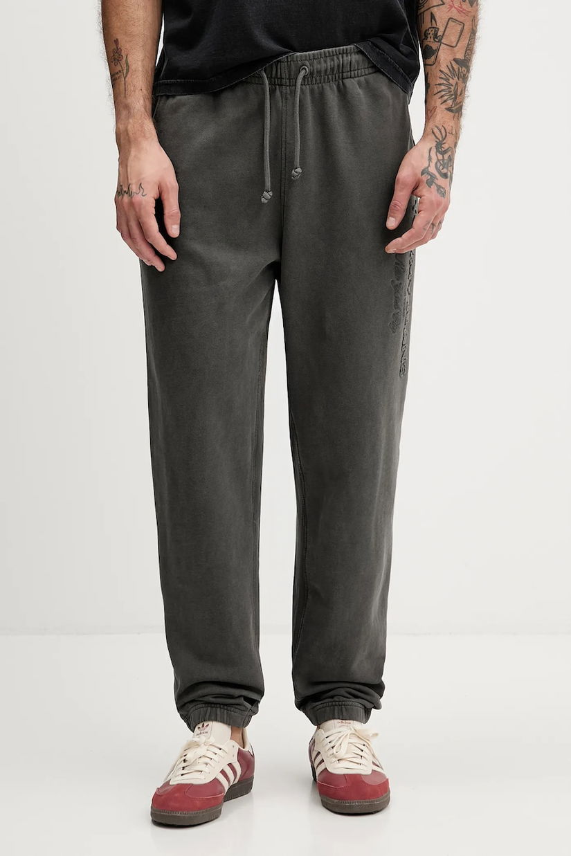 Tommy Jeans pantaloni de trening din bumbac culoarea negru, melanj, DM0DM22360