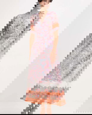 Hale BOB rochie din mătase culoarea alb, maxi, evazați, 55AL612M