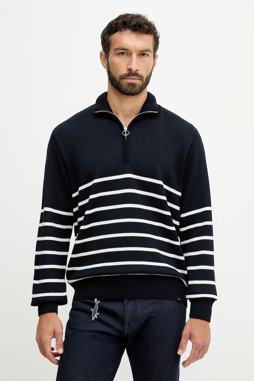 Paul&Shark pulover de lână light, cu guler, 15311142