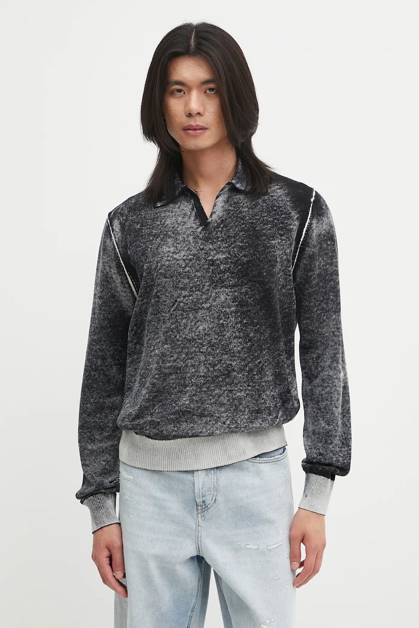 Diesel pulover de bumbac K-LORENZO culoarea negru, light, A14849.0BEAR