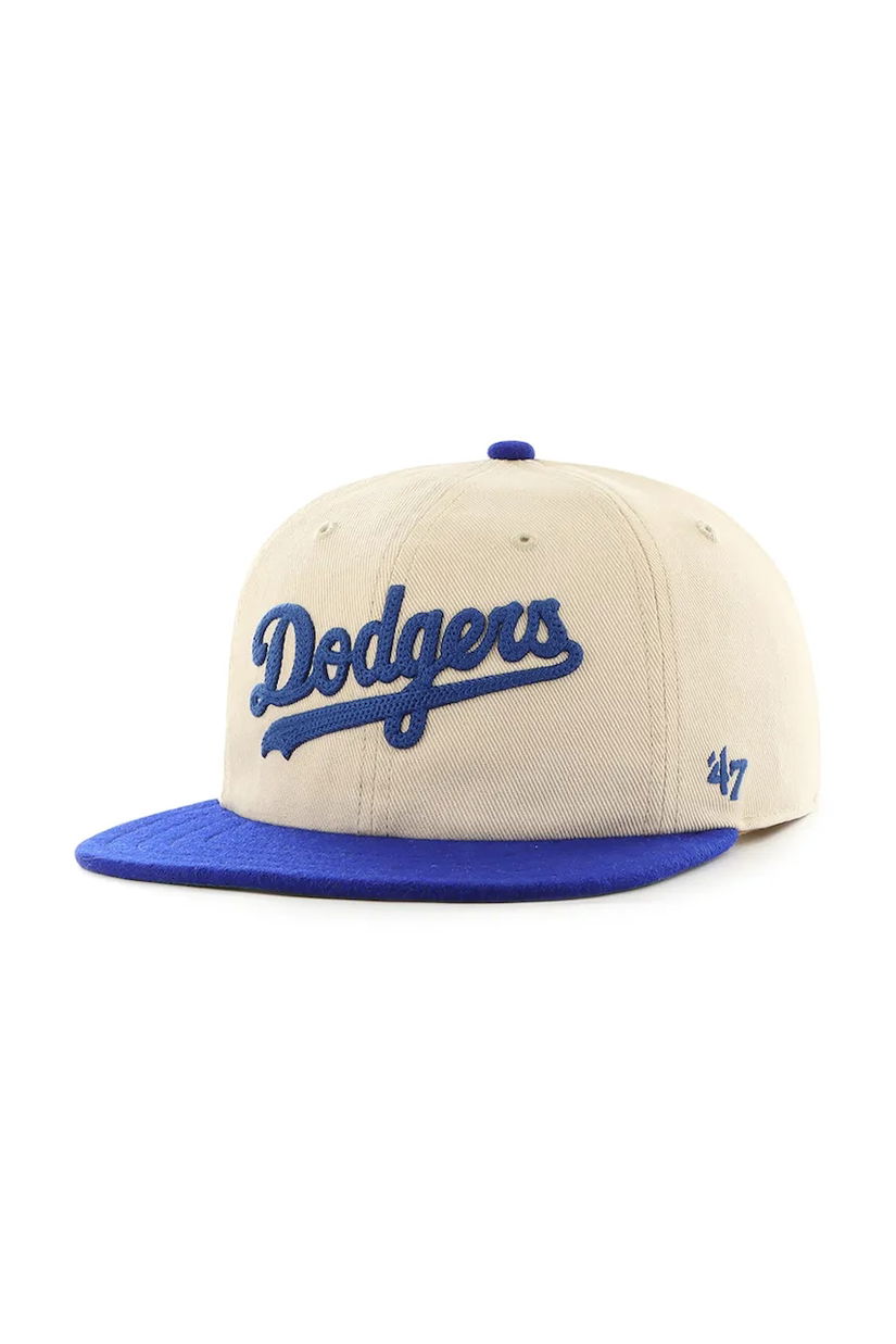 47 brand șapcă de baseball din bumbac MLB LA Dodgers culoarea alb, cu imprimeu, B-FLDST12HTP-SS