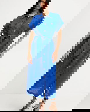 Luisa Spagnoli rochie din in culoarea violet, midi, evazată, 542264