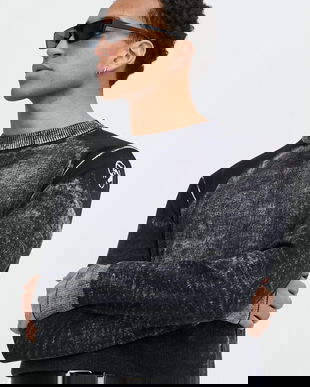 Diesel pulover de bumbac culoarea negru, light A11187.0BEAR