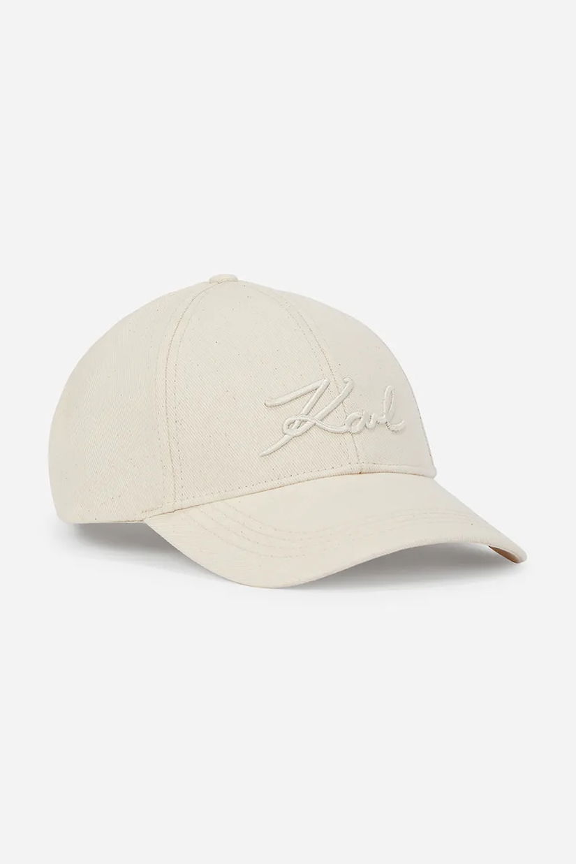 Karl Lagerfeld sapca K/SIGNATURE culoarea alb, neted, A1W33069