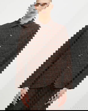 Universal Works cămașă de lână culoarea verde, cu guler clasic, regular, 31111