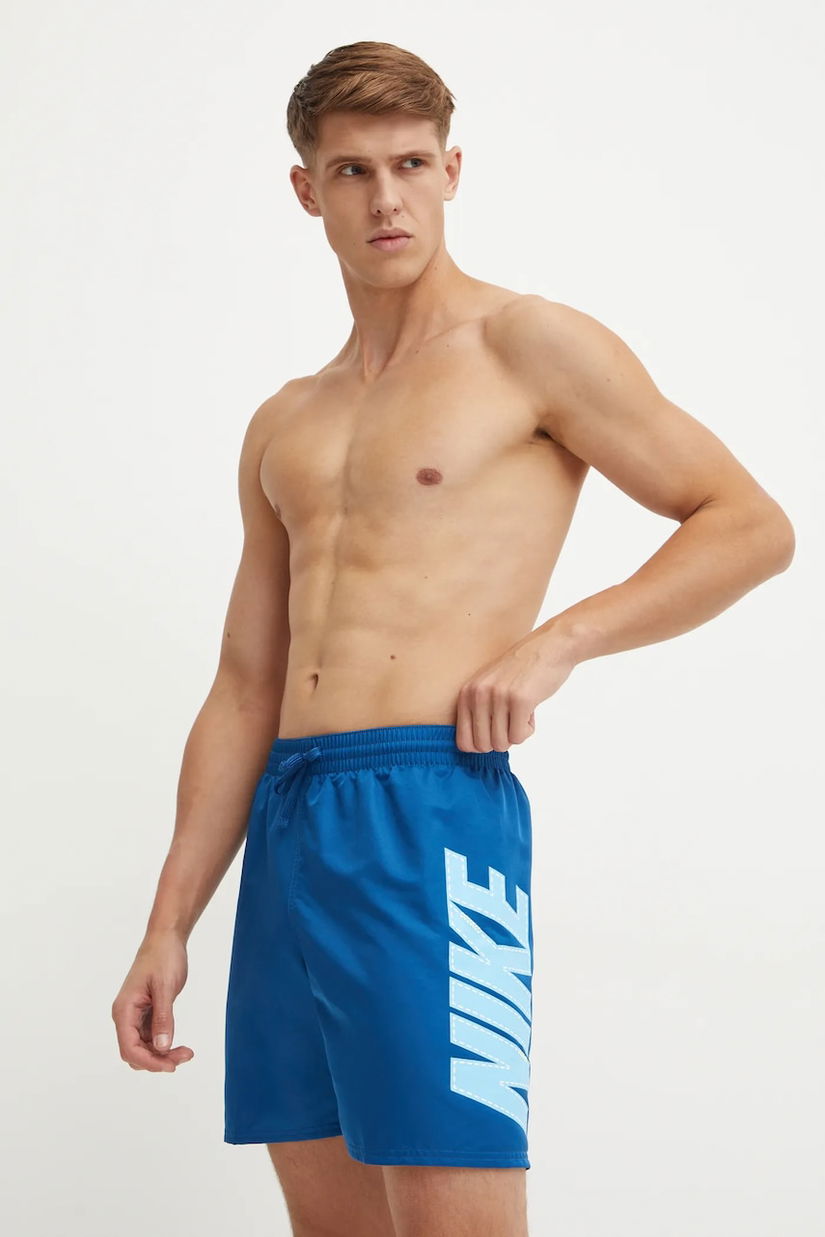 Nike pantaloni scurti de baie Big Block culoarea albastru marin, NESSE521