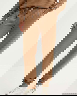 Iceberg pantaloni de trening din bumbac culoarea bej, cu imprimeu