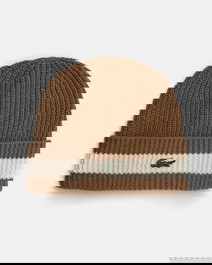 Lacoste caciula de lana culoarea negru, de lana, din tesatura neteda