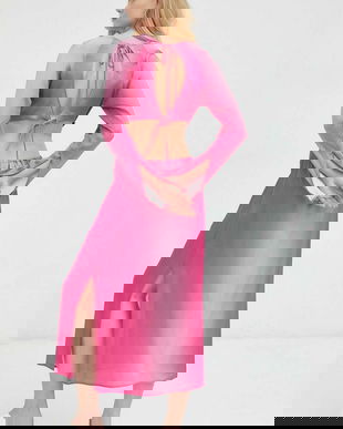 Herskind rochie culoarea violet, maxi, dreaptă