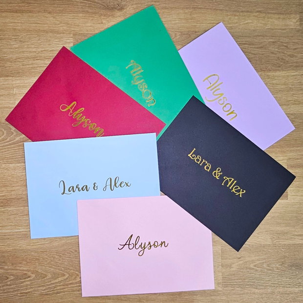 Plicuri personalizate cu numele - folie aurie