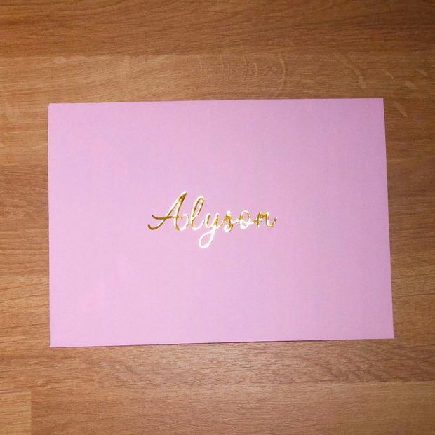 Plicuri personalizate cu numele - folie aurie