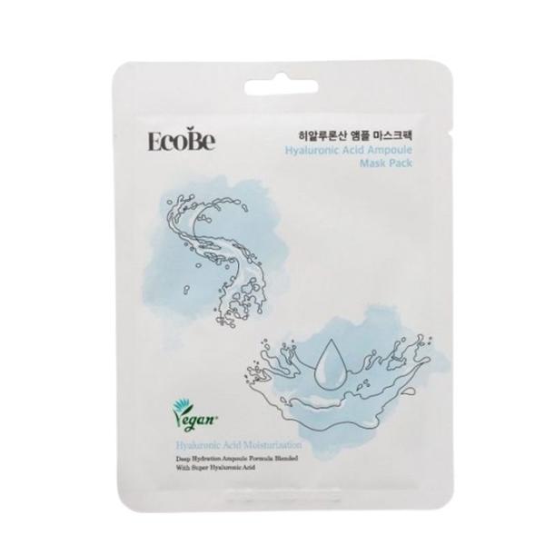Masca Faciala cu Acid Hialuronic, Hidratare Profunda - EcoBe Hyaluronic Acid Ampoule Mask, 1 buc