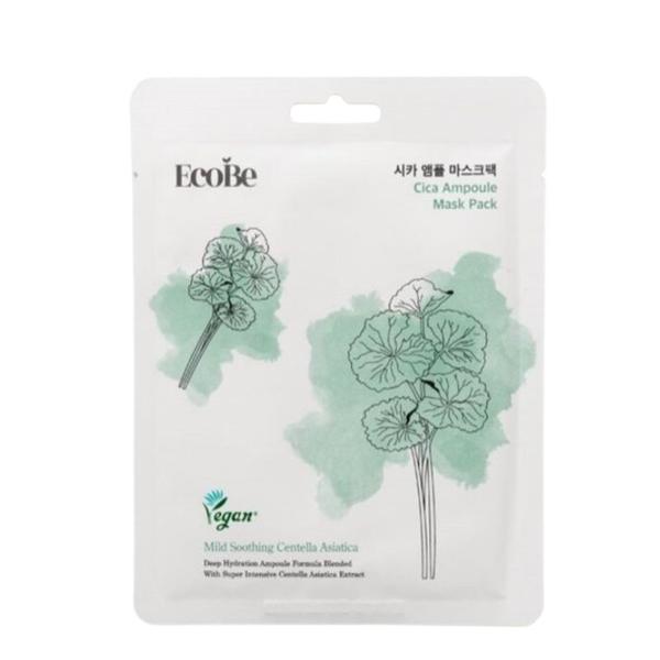 Masca Faciala Cica cu Centella Asiatica - Reparare si Calmarea Tenului Sensibil - EcoBe Cica Ampoule Mask, 1 buc