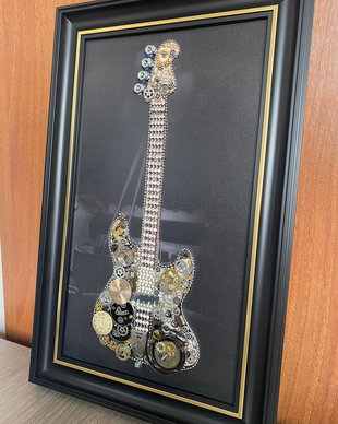 Chitara Bass cod M 709 ・Steampunk Art・Industrial Decor Vintage・Bijuterii steampunk・Cadouri Barbati