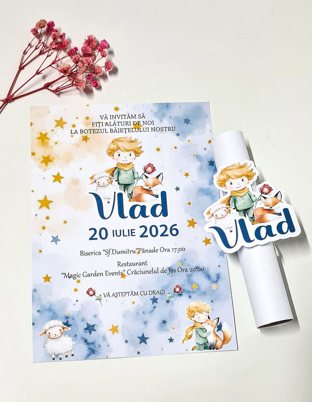 Invitatie papirus Micul Print