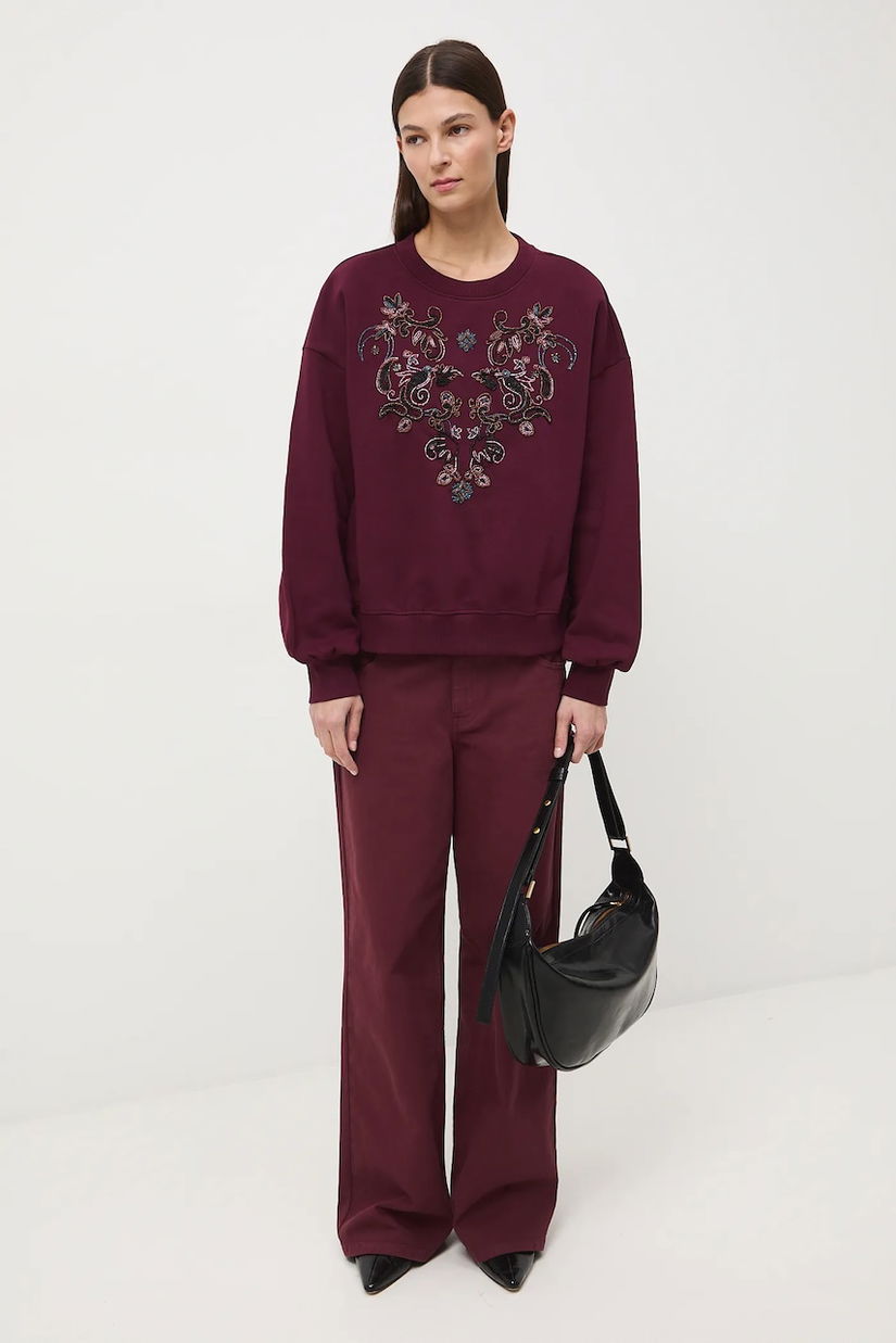 Medicine bluza culoarea bordo, cu imprimeu