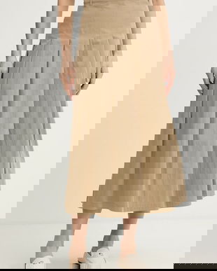 Weekend Max Mara fustă ORME culoarea bej, midi, evazați, 2615101111600