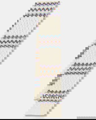 Coach eșarfă cu lână culoarea bej, cu imprimeu, 29COWC540661