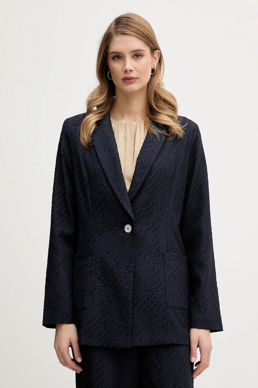 Joseph Ribkoff sacou culoarea bleumarin, un singur rând de nasturi, uni, 261196