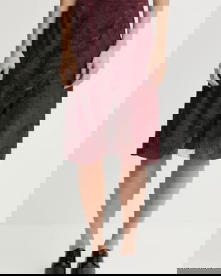 ZADIG&VOLTAIRE fustă de mătase culoarea bordo, mini, drept, WWSK01620