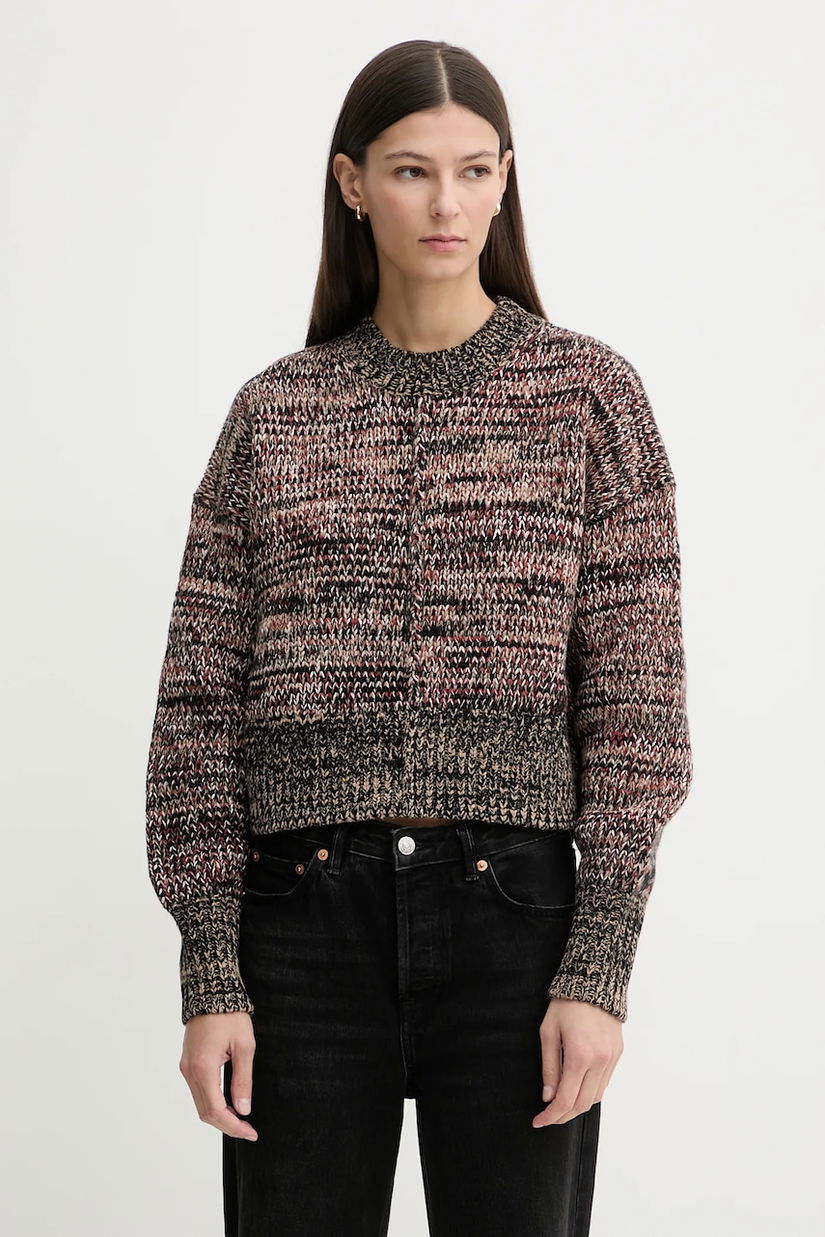 Barbour pulover din amestec de lână Saima culoarea maro, călduros, LKN1740