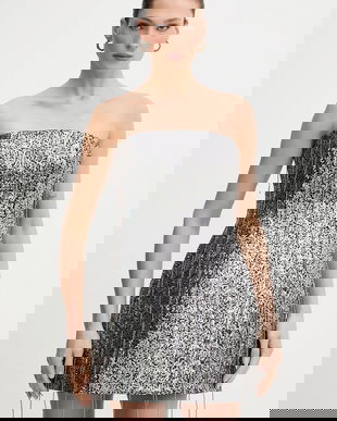 Bardot rochie culoarea negru, mini, evazați, 60099DB1