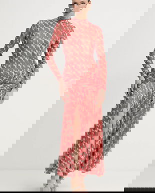 Bardot rochie culoarea portocaliu, maxi, mulată, 58853DB9