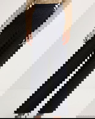 Joseph Ribkoff pantaloni culoarea bleumarin, drept, high waist, 261056