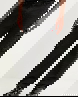 Tommy Jeans pantaloni culoarea negru, cu fason cargo, DM0DM22403