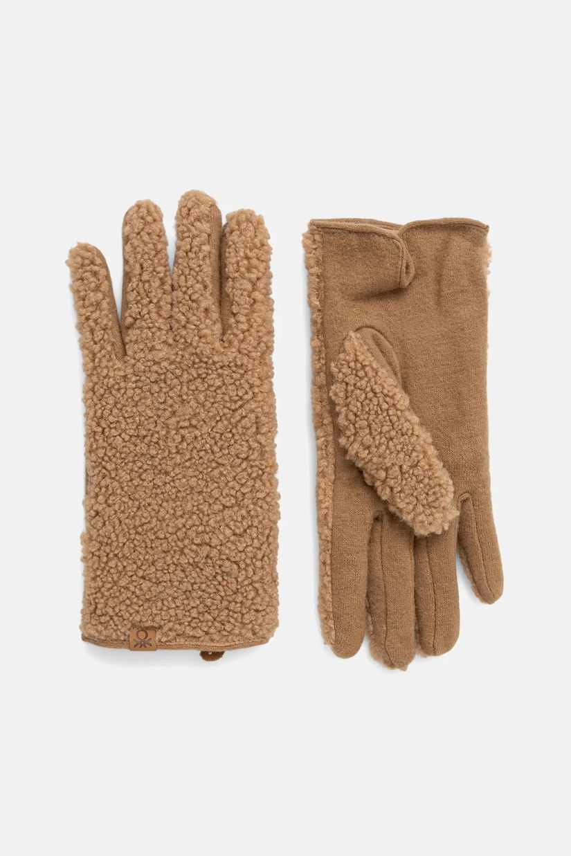 United Colors of Benetton mănuși cu lână culoarea bej, 69FWDG00E