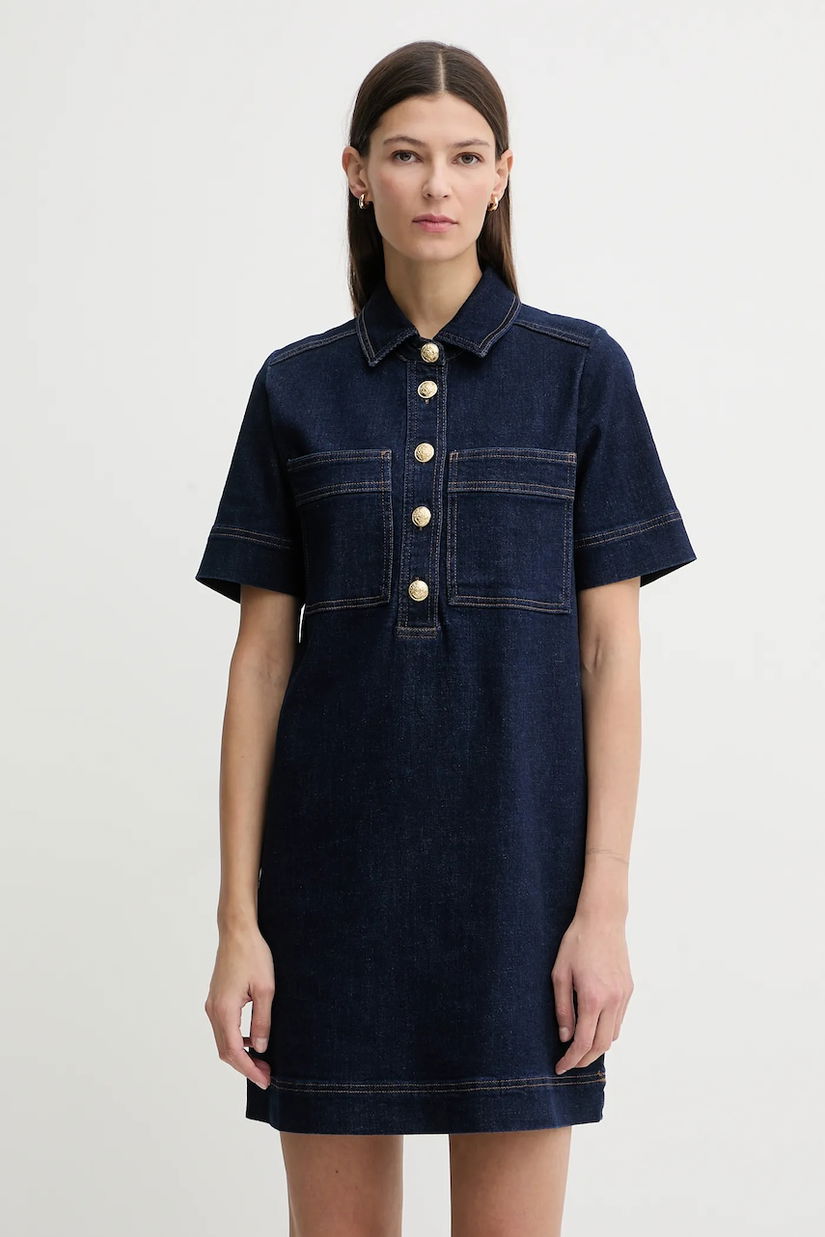 Dkny rochie jeans culoarea bleumarin, mini, drept, DJ5D9126