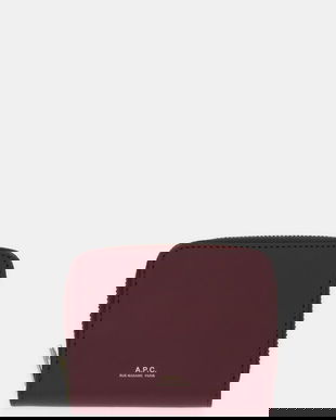 A.P.C. portofel de piele PORTE.MONNAIE CHELSEA culoarea violet, PXAWV.F63672