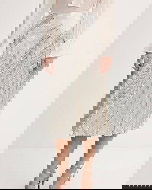 OUI fustă culoarea argintiu, midi, evazați, 96029