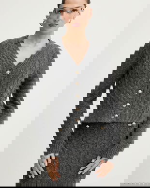 Morgan rochie din amestec de lână culoarea gri, mini, mulată, RMGREY