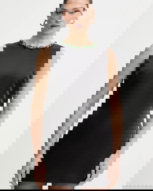 Bardot rochie culoarea negru, mini, mulată, 60171DB