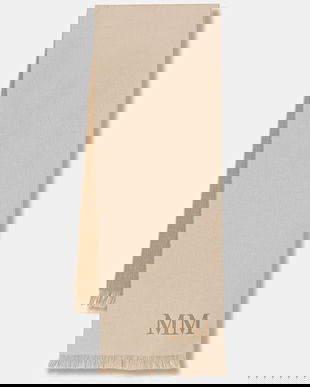 MM eșarfă cu lână CORONA culoarea bej, uni, 2616541017600