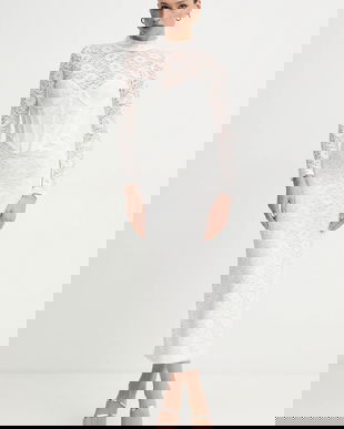 Bardot rochie culoarea bej, maxi, mulată, 60189DB