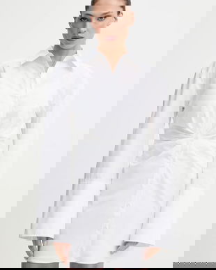 Rotate rochie din bumbac culoarea alb, mini, mulată, 115162400