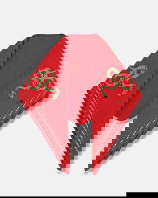 Never Fully Dressed eșarfă Mystcial culoarea roșu, cu imprimeu, NFDA592