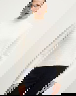 Morgan pulover culoarea bej, cu turtleneck, MIRO