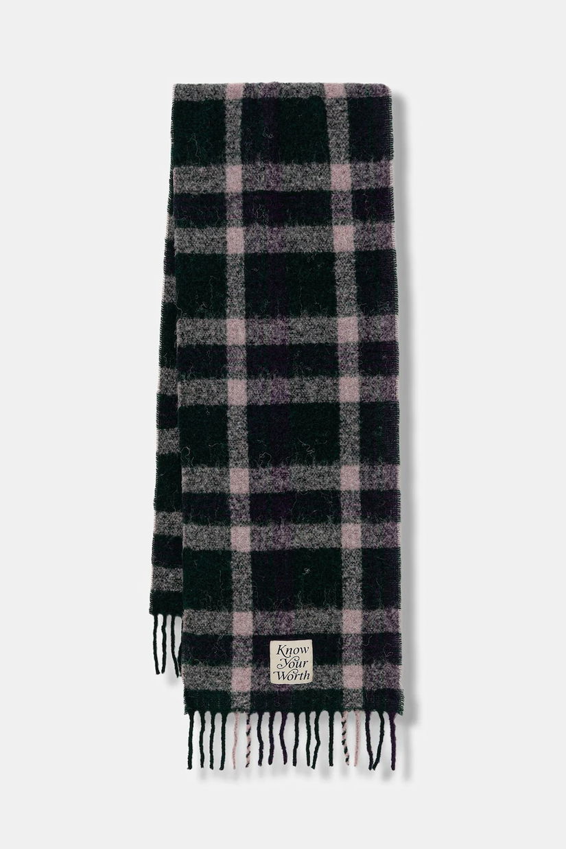 United Colors of Benetton eșarfă cu lână culoarea verde, 62QJDU027