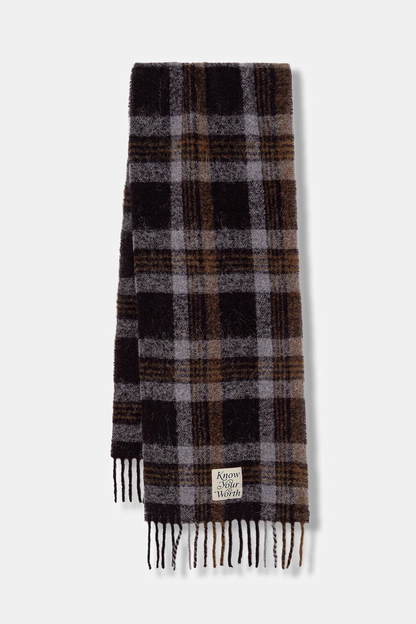 United Colors of Benetton eșarfă cu lână culoarea bordo, 62QJDU027