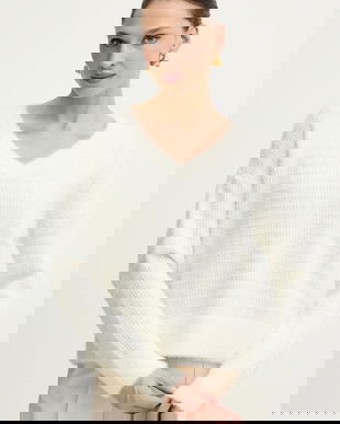 Morgan pulover culoarea bej, MNANCY