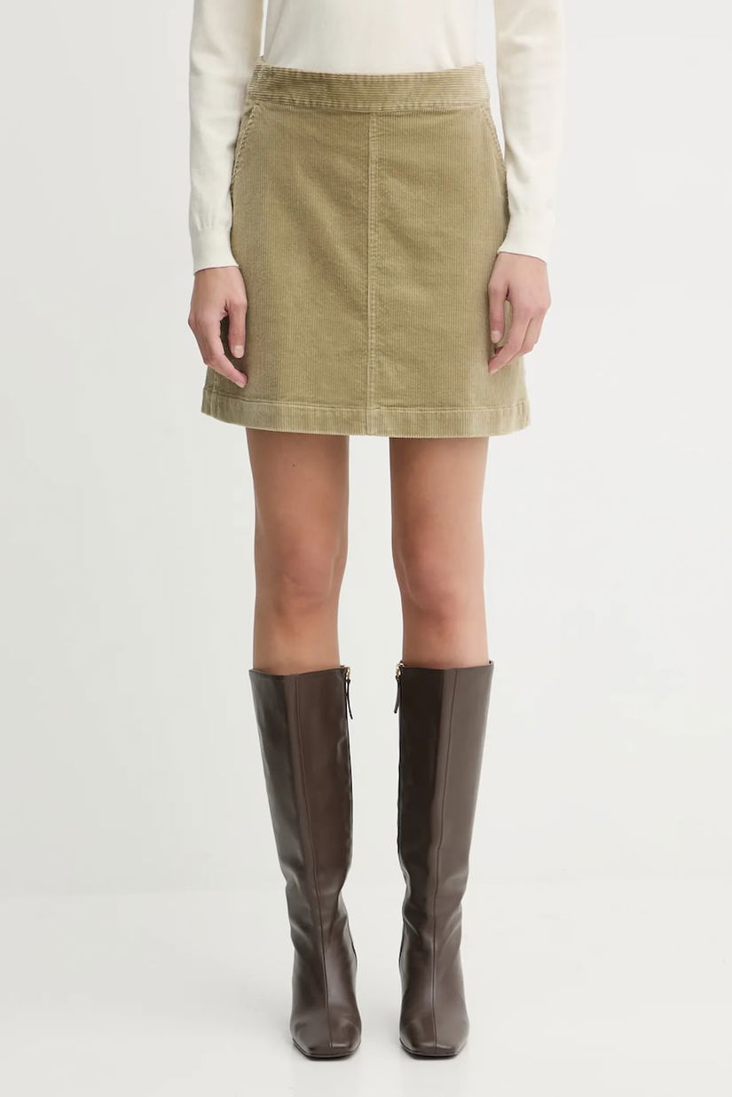 Marc O'Polo fustă din velur culoarea verde, mini, evazați, 5000007099