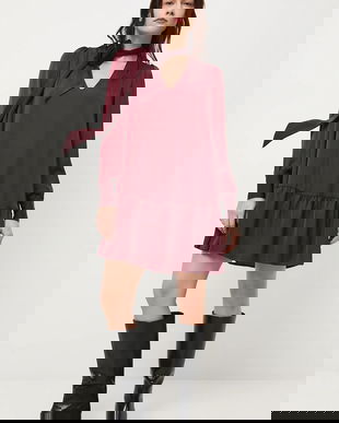 Medicine rochie culoarea bordo, mini, oversize