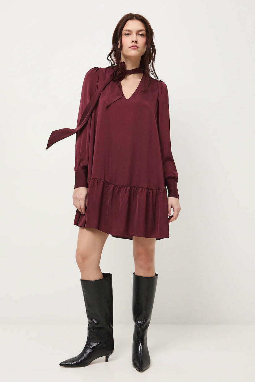 Medicine rochie culoarea bordo, mini, oversize