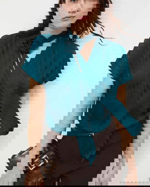 Medicine bluza culoarea verde, neted