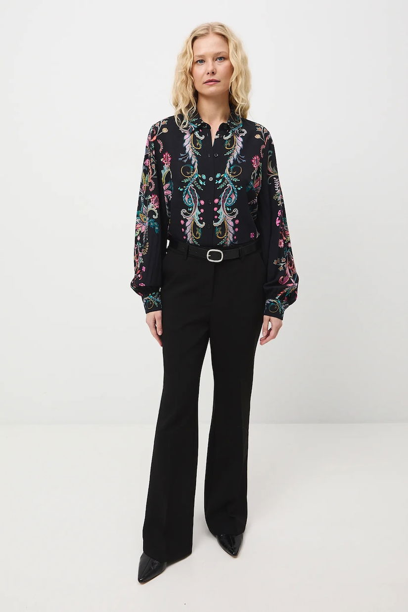 Medicine camasa culoarea negru, cu guler clasic, regular